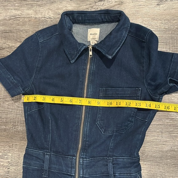 Anthropologie NWT THE COLETTE WEEKEND DENIM JUMPSUIT BY MAEVE - 0 - Picture 8 of 9